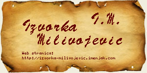 Izvorka Milivojević vizit kartica